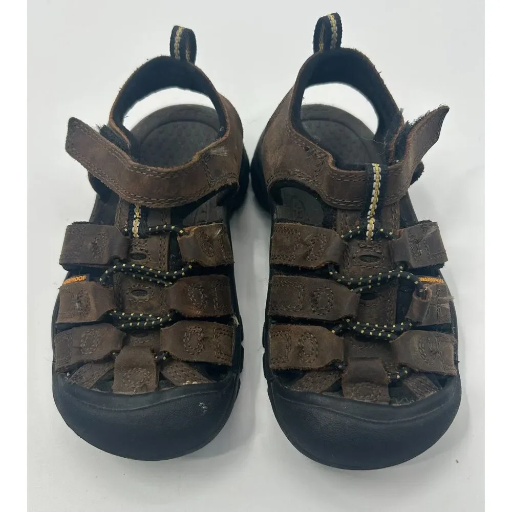 KEEN Newport H2 Sandals Kids Toddler Size 10 Brown Leather Waterproof Shoes